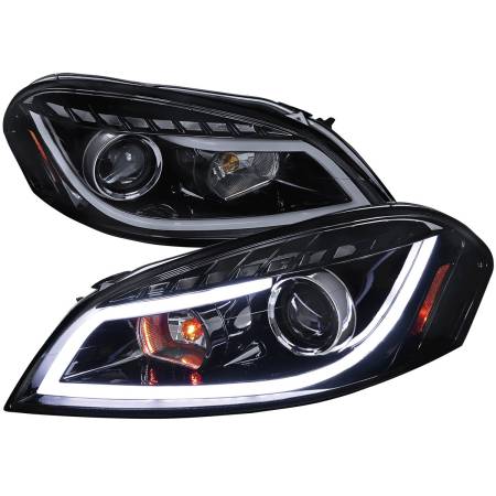Spec'D Tuning Products - Spec-D 2006-2013 Chevrolet Impala / 2014-2015 Impala Limited / 2006-2007 Monte Carlo LED Bar Projector Headlights (Glossy Black Housing/Smoke Lens)