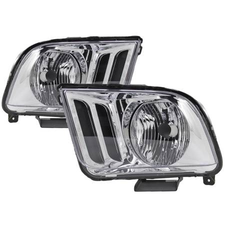 Spec'D Tuning Products - Spec-D 2005-2009 Ford Mustang Factory Style Headlights (Chrome Housing/Clear Lens)
