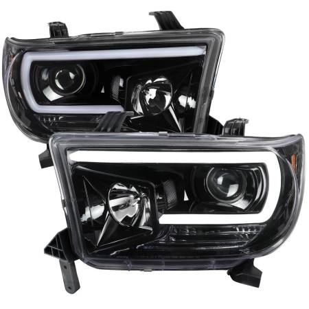 Spec'D Tuning Products - Spec-D 2007-2013 Toyota Tundra/ 2008-2017 Sequoia LED C-Bar Projector Headlights (Jet Black Housing/Clear Lens)