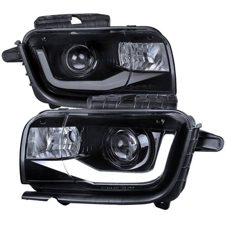 Spec'D Tuning Products - Spec-D 2010-2013 Chevrolet Camaro LED Bar Projector Headlights (Glossy Black Housing/Smoke Lens)