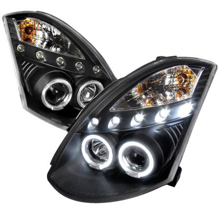 Spec'D Tuning Products - Spec-D 2003-2007 Infiniti G35 Coupe Dual Halo Projector Headlights (Matte Black Housing/Clear Lens)