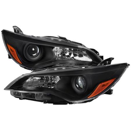 Spec'D Tuning Products - Spec-D 2015-2017 Toyota Camry Projector Headlights w/ Amber Reflectors (Matte Black Housing/Clear Lens)