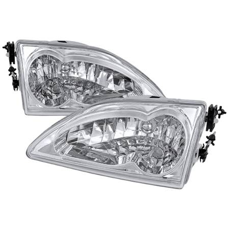 Spec'D Tuning Products - Spec-D 1994-1998 Ford Mustang Factory Style Headlights (Chrome Housing/Clear Lens)