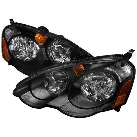 Spec'D Tuning Products - Spec-D 2002-2004 Acura RSX Factory Style Headlights w/ Amber Reflectors (Matte Black Housing/Clear Lens)