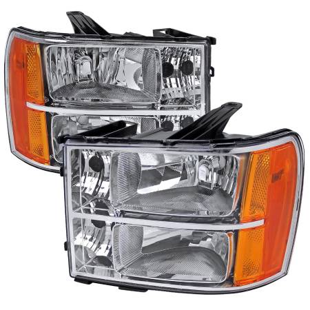 Spec'D Tuning Products - Spec-D 2007-2014 GMC Sierra Factory Style Headlights (Chrome Housing/Clear Lens)
