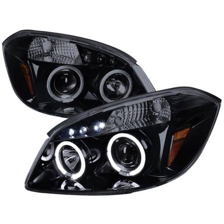 Spec'D Tuning Products - Spec-D 2005-2010 Chevrolet Cobalt Pontiac G5/Pursuit Dual Halo Projector Headlights (Glossy Black Housing/Smoke Lens)