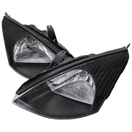 Spec'D Tuning Products - Spec-D 2000-2004 Ford Focus Factory Style Crystal Headlights (Matte Black Housing/Clear Lens)
