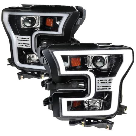 Spec'D Tuning Products - Spec-D 2015-2017 Ford F-150 LED Bar Projector Headlights (Jet Black Housing/Clear Lens)