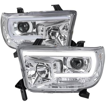 Spec'D Tuning Products - Spec-D 2007-2013 Toyota Tundra/ 2008-2017 Sequoia LED C-Bar Projector Headlights (Chrome Housing/Clear Lens)