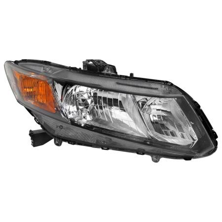 Spec'D Tuning Products - Spec-D 2012-2013 Honda Civic Coupe/ 2012-2015 Civic Sedan Clear Lens Crystal Headlight - Passenger Side Only