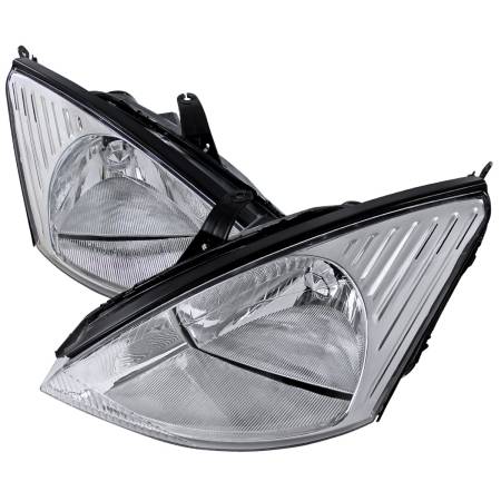 Spec'D Tuning Products - Spec-D 2000-2004 Ford Focus Factory Style Crystal Headlights (Chrome Housing/Clear Lens)