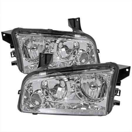 Spec'D Tuning Products - Spec-D 2006-2010 Dodge Charger Factory Style Headlights (Chrome Housing/Clear Lens)