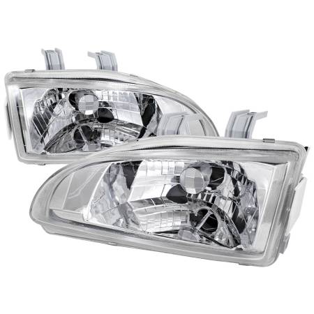 Spec'D Tuning Products - Spec-D 1992-1995 Honda Civic Factory Style Crystal Headlights (Chrome Housing/Clear Lens)