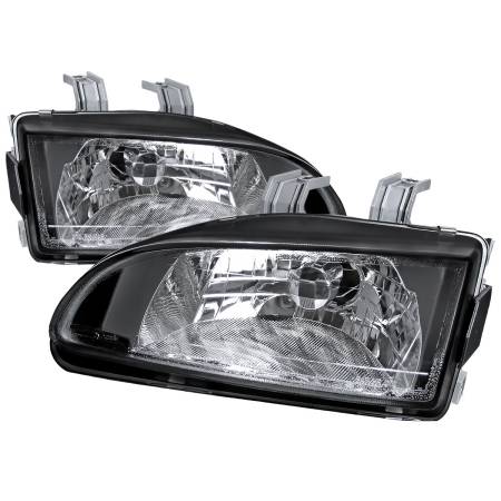 Spec'D Tuning Products - Spec-D 1992-1995 Honda Civic Factory Style Crystal Headlights (Matte Black Housing/Clear Lens)