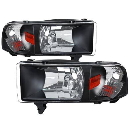 Spec'D Tuning Products - Spec-D 1994-2001 Dodge RAM 1500/ 1994-2002 RAM 2500 3500 Factory Style Headlights (Matte Black Housing/Clear Lens)