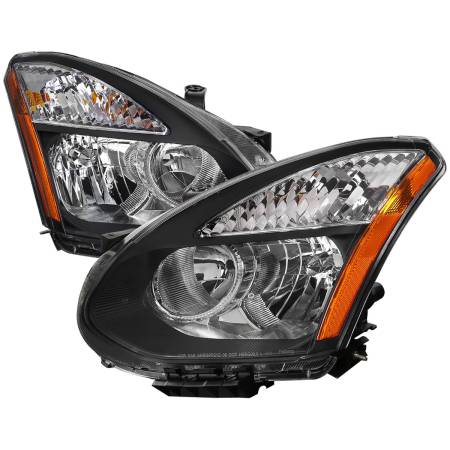 Spec'D Tuning Products - Spec-D 2008-2013 Nissan Rogue/ 2014-2015 Rogue Select Factory Style Headlights w/ Amber Reflectors (Matte Black Housing/Clear Lens)