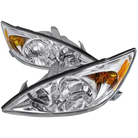 Spec'D Tuning Products - Spec-D 2002-2004 Toyota Camry Factory Style Headlights w/ Amber Reflector (Chrome Housing/Clear Lens)