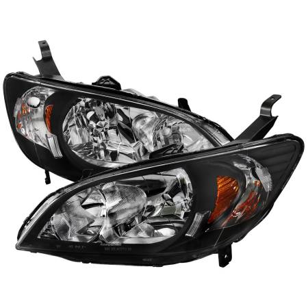 Spec'D Tuning Products - Spec-D 2004-2005 Honda Civic Crystal Headlights (Matte Black Housing/Clear Lens)