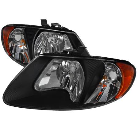 Spec'D Tuning Products - Spec-D 2001-2007 Dodge Caravan Chrysler Voyager/Town & Country Factory Style Crystal Headlights (Matte Black Housing/Clear Lens)