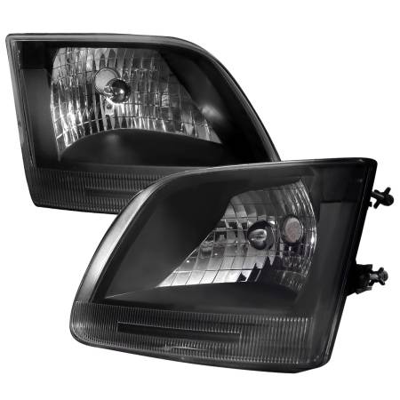 Spec'D Tuning Products - Spec-D 1997-2004 Ford F-150/Expedition Factory Style Crystal Headlights (Matte Black Housing/Clear Lens)
