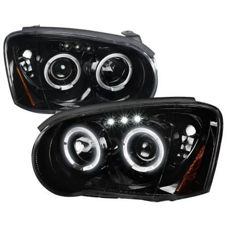 Spec'D Tuning Products - Spec-D 2004-2005 Subaru Impreza WRX/STI Outback Dual Halo Projector Headlights (Jet Black Housing/Clear Lens)