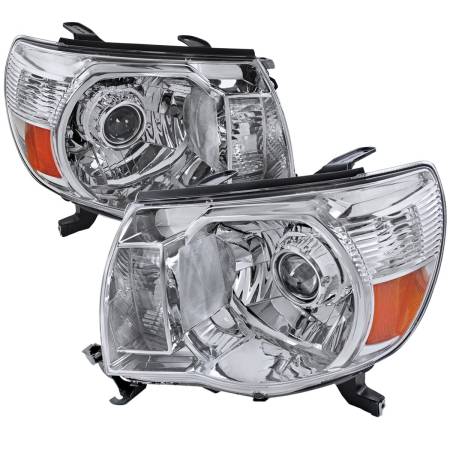 Spec'D Tuning Products - Spec-D 2005-2011 Toyota Tacoma Retro Style Projector Headlights (Chrome Housing/Clear Lens)