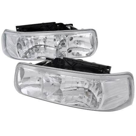 Spec'D Tuning Products - Spec-D 1999-2006 Chevrolet Silverado/Tahoe/Suburban Factory Style Headlights (Chrome Housing/Clear Lens)