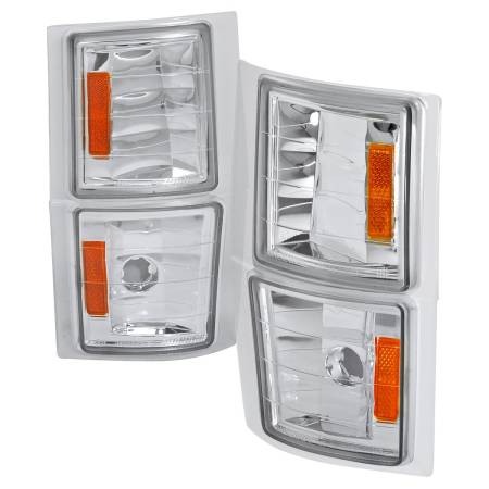 Spec'D Tuning Products - Spec-D 1994-1998 Chevrolet C/K C10/Tahoe/Suburban/Silverado Corner Lights (Chrome Housing/Clear Lens)