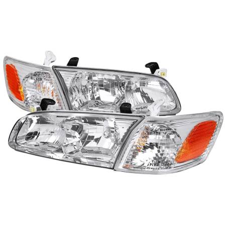 Spec'D Tuning Products - Spec-D 2000-2001 Toyota Camry Factory Style Headlights w/ Amber Reflectors (Chrome Housing/Clear Lens)