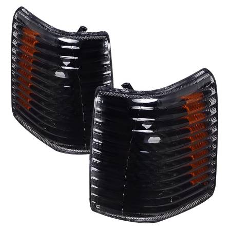 Spec'D Tuning Products - Spec-D 1993-1998 Jeep Grand Cherokee Corner Lights w/ Amber Reflectors (Matte Black Housing/Clear Lens)