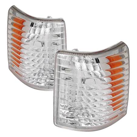 Spec'D Tuning Products - Spec-D 1993-1998 Jeep Grand Cherokee Corner Lights w/ Amber Reflectors (Chrome Housing/Clear Lens)
