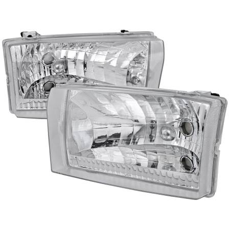 Spec'D Tuning Products - Spec-D 1999-2004 Ford F-250/F-350/F-450/F-550/Excursion Factory style Headlights (Chrome Housing/Clear Lens)