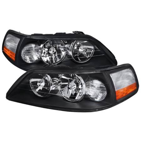 Spec'D Tuning Products - Spec-D 2005-2011 Lincoln Town Car Factory Style Headlights (Matte Black Housing/Clear Lens)