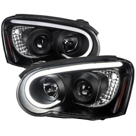 Spec'D Tuning Products - Spec-D 2004-2005 Subaru Impreza WRX/STI Outback Projector Headlights w/ LED Bar (Matte Black Housing/Clear Lens)