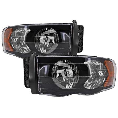 Spec'D Tuning Products - Spec-D 2002-2005 Dodge RAM 1500/ 2003-2005 RAM 2500 3500 Factory Style Headlights (Matte Black Housing/Clear Lens)