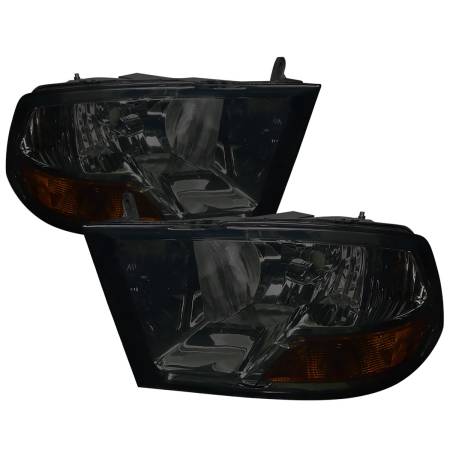 Spec'D Tuning Products - Spec-D 2009-2018 Dodge RAM 1500 / 2019-2021 RAM Classic / 2010-2018 RAM 2500 3500 Factory Dual Style Headlights (Chrome Housing/Smoke Lens)