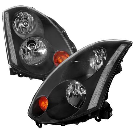 Spec'D Tuning Products - Spec-D 2003-2005 Infiniti G35 Coupe Factory Style Headlights (Matte Black Housing/Clear Lens)