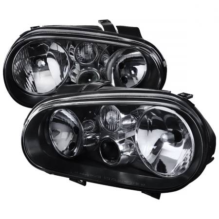 Spec'D Tuning Products - Spec-D 1999-2006 Volkswagen Golf Mk4 GTI/R32 Cabrio Factory Style Headlights (Matte Black Housing/Clear Lens)