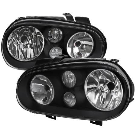 Spec'D Tuning Products - Spec-D 1999-2006 Volkswagen Golf Mk4 GTI/R32 Cabrio V2 Factory Style Headlights  (Matte Black Housing/Clear Lens)
