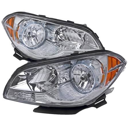 Spec'D Tuning Products - Spec-D 2008-2012 Chevrolet Malibu LS/LT/LTZ/Hybrid Crystal Headlights w/ Amber Reflectors (Chrome Housing/Clear Lens)
