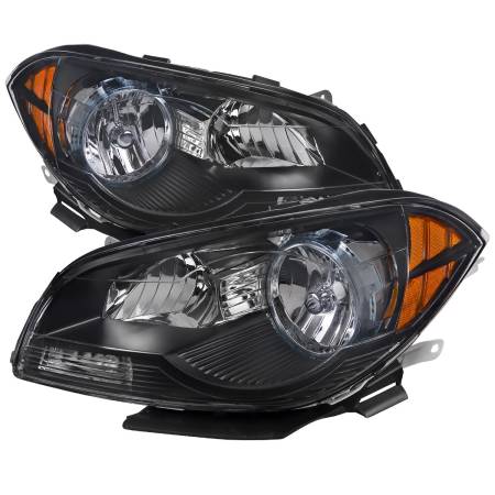 Spec'D Tuning Products - Spec-D 2008-2012 Chevrolet Malibu LS/LT/LTZ/Hybrid Crystal Headlights w/ Amber Reflectors (Matte Black Housing/Clear Lens)