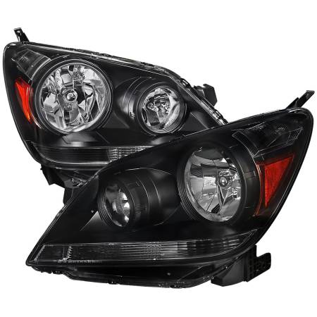 Spec'D Tuning Products - Spec-D 2005-2007 Honda Odyssey Factory Style Crystal Headlights w/ 9006 Bulbs (Matte Black Housing/Clear Lens)