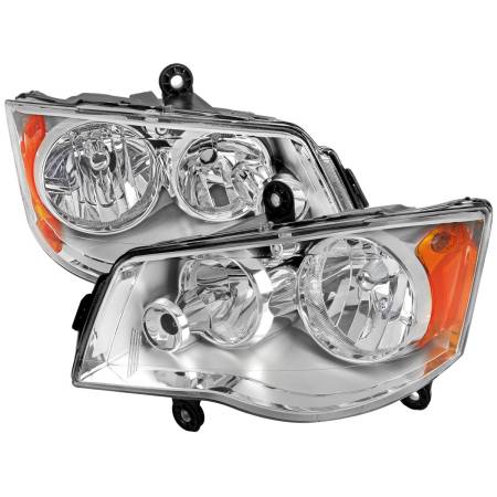 Spec'D Tuning Products - Spec-D 2011-2018 Dodge Grand Caravan Chrysler Town & Country Factory Style Headlights (Chrome Housing/Clear Lens)