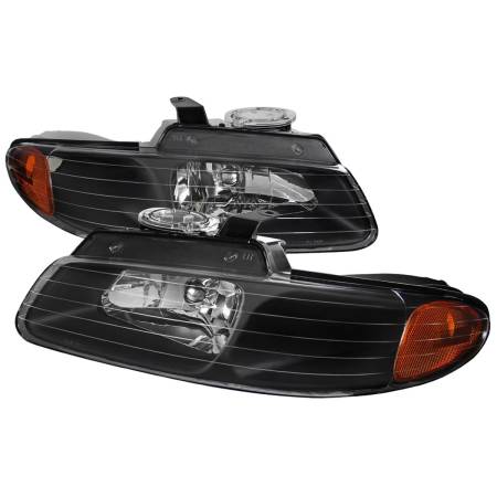 Spec'D Tuning Products - Spec-D 1996-2000 Dodge Caravan Chrysler Voyager/Town & Country Crystal Headlights (Matte Black Housing/Clear Lens)