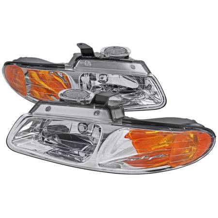 Spec'D Tuning Products - Spec-D 1996-2000 Dodge Caravan Chrysler Voyager/Town & Country Crystal Headlights (Chrome Housing/Clear Lens)