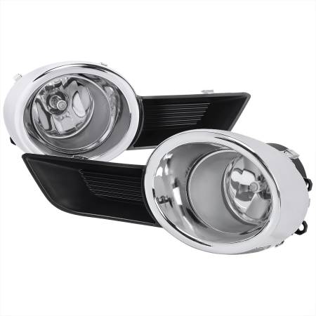 Spec'D Tuning Products - Spec-D 2008-2011 Toyota Highlander H11 Fog Lights Kit w/ Switch & Wiring Harness (Chrome Housing/Clear Lens)