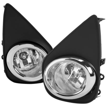 Spec'D Tuning Products - Spec-D 2015-2017 Toyota Yaris 2/4DR H11 Fog Lights Kit w/ Switch & Wiring Harness (Chrome Housing/Clear Lens)