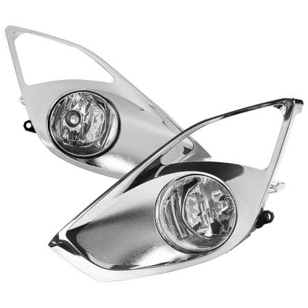 Spec'D Tuning Products - Spec-D 2013-2015 Toyota Avalon H11 Fog Lights Kit w/ Switch & Wiring Harness (Chrome Housing/Clear Lens)