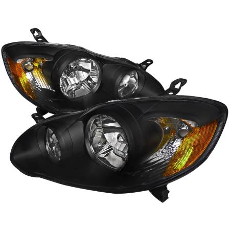 Spec'D Tuning Products - Spec-D 2003-2008 Toyota Corolla Factory Style Headlights (Matte Black Housing/Clear Lens)