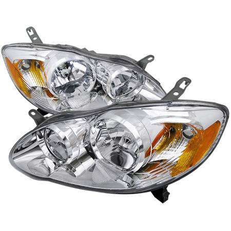 Spec'D Tuning Products - Spec-D 2003-2008 Toyota Corolla Factory Style Headlights (Chrome Housing/Clear Lens)